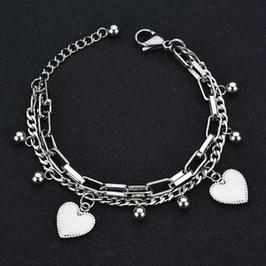 Stainless Steel Heart Charm Bracelets